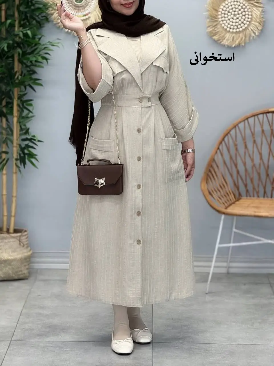 3403-مانتو کفتان مونا